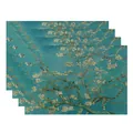 Premium washable linen placemats set of 4 with Van Gogh Almond Blossoms art print - Van Gogh Almond Blossoms Oil Painting (7903-21) / 4 Pieces/Pack (32*45cm)