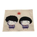 Tovaglietta in cotone e lino con motivo di coppia di marinai e stella rossa decorativa - Ragazzo Ragazza In Costume Da Marinaio (7702-1) / 32*45cm
