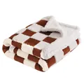 Soft plush brown and white checkerboard pet blanket for furniture and sofa protection - XS: 50*70CM / Coffee Plaid