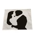 Tovaglietta con silhouette astratta di Popeye e Olivia in tessuto di cotone e lino - Silhouette In Stile Popeye (7702-14) / 32*45cm