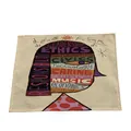 Tovaglietta in cotone e lino con profilo testa astratto e tema educativo colorato - Formula Del Tema Dell'etica Dell'istruzione (7702-5) / 32*45cm