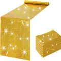 Runner da tavola dorato scintillante a griglia a specchio disco per decorazioni. - 30cm*120cm / Oro