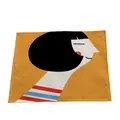 Tovaglietta in cotone e lino con motivo a cartoni animati astratti per la tavola gialla. - Figura Di Capelli Bob Su Sfondo Giallo (7702-6) / 32*45cm