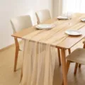Elegante camino de mesa de gasa champán con una delicada textura arrugada bohemia - 90*180cm / Champán