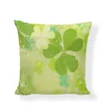 Green shamrock clover pattern decorative throw pillowcase for sofa home decor accent - Green Leaf Spotted Smudge Style (9855-9) / 18x18 Inch