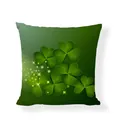 Detailed view of vibrant green shamrock pattern on a soft sofa throw pillow cover - Gradient Shamrock Style (9855-10) / 18x18 Inch