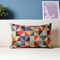 Hochwertiger rechteckiger Kissenbezug mit buntem geometrischem Dreiecksmuster für das Sofa - Buntes Geometrisches Dreieck Stil (M3080-3) / M3080-3