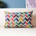 Rechteckiger Kissenbezug mit buntem geometrischem Zickzackmuster für Sofa Deko - Buntes Geometrisches Wellen Zickzack Stil (M3080-4) / M3080-4