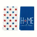 Independence Day microfiber kitchen towels with stars and Home Sweet Home print - Sweet Home Style (MB2503174) / 2 Pcs/Set
