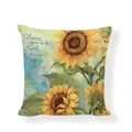 Vintage sunflower cushion cover featuring Song of Solomon Bible verse printed design - Sunflower Bible Verse / 45x45cm (No Insert)