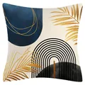 Modern abstract palm leaf pattern throw pillow cover with durable hidden zipper closure - 45x45cm (No Insert) / Abstract Palm Leaf (YM250822-1)