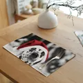 Festive Christmas Dalmatian dog print cotton placemat for holiday dining table - 32x45cm / Style 10 Dalmatian