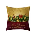 Festive Christmas cushion cover with golden Happy New Year and red Merry Christmas theme. - 45x45cm Single Piece / Golden Nutcracker and Bell Style (6506-10)