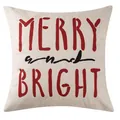 Red festive Christmas pillowcase with Merry and Bright print for holiday home decor - Merry and Bright Style (YM23627-1(3)) / 1 Piece
