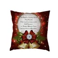 Christmas pillowcase with golden bells and red bow festive decorative cushion cover - 45x45cm Single Piece / Polish Blessing and Bell Style (6506-1)