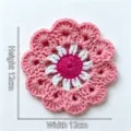 Handmade pink and white crochet flower coaster cup mat for cute table heat insulation - Pink White & Rose Daisy Style (CD260615--4) / 12x12cm