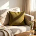 Decoratieve olijfgroene corduroy kussensloop met zachte geribbelde textuur voor bank - 50*30cm (Enkele Hoes Zonder Vulling) / Uniek Groen