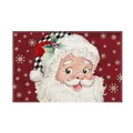 Festive Christmas Santa Claus cotton linen placemat with snowflake pattern for table - Red Cartoon Santa Claus