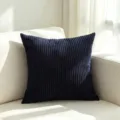 Donkerblauwe corduroy kussensloop met zachte streeptuctuur voor bankdecoratie - 50*30cm (Enkele Hoes Zonder Vulling) / Marineblauw