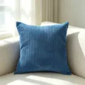 Blauwe corduroy kussenhoes zachte pluche decoratieve kussensloop voor bank interieur - 50*30cm (Enkele Hoes Zonder Vulling) / Blauw