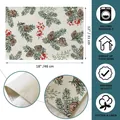 Christmas pine cone printed placemat in durable cotton and linen fabric, 18x12 inches - Realistic Pinecones Berries Needles