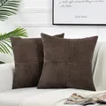 Elegante fodera per cuscino patchwork in velluto a coste marrone per divano moderno - 30x50cm / Marrone scuro