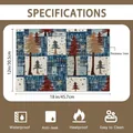 Christmas tree pattern placemat 18x12in with waterproof and heatproof specs - Blue White Plaid Russet Tree Snowflake