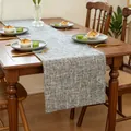 Elegant grey linen textured table runner for home dining table and restaurant decor - Light Gray / 30x160cm