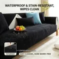 Waterdichte zwarte fluwelen bankhoes voor huisdieren, minimalistische antislip meubelbeschermer - 50x70cm / Zwart
