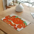 Festive Halloween pumpkin print placemat made of durable cotton linen for dining table - 32*45cm / Pumpkin Style (7603-12)