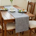 Grey thickened linen solid color table runner for modern home dining table decoration - Dark Gray / 30x160cm