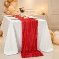 Rode bohemian kaasdoek tafelloper voor bruiloft en feest decoraties - Rood