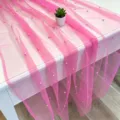 Eleganter pinkfarbener Tüll Tischläufer mit Perlen für Hochzeiten und Partys Deko - 80*100cm / Fuchsia