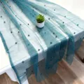 Eleganter blaugrüner Tüll-Tischläufer mit Perlen für Hochzeits- und Partydekorationen - 80*100cm / Dunkelgrün