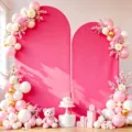 Pinke elastische Hintergrundabdeckungen für Hochzeits- und Geburtstagsparty-Veranstaltungen - Fuchsia / 120*50cm