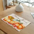 Cotton linen placemat featuring Autumn Harvest hand-painted watercolor pumpkin design - 32*45cm / Autumn Harvest Pumpkin (7603-5)