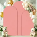 Rosa elastischer Stoffbogen-Hintergrund für Hochzeiten und Babyparty-Dekorationen - Rosa / 120*50cm