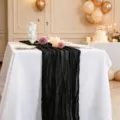 Zwarte kaasdoek tafelloper voor bruiloft en feestdecor - Zwart
