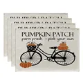 Linen placemats set of 4 with pumpkin patch bicycle print for Thanksgiving - Pumpkin Patch Bike Farm Style (CD22924 -55) / 32*45CM (4 Pieces/Pack)