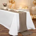 Bohemian taupe kaasdoek tafelloper voor rustieke bruiloft feest tafel decoratie - camel