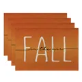 Set of 4 orange cotton linen Thanksgiving placemats with FALL in the air text design - Warm Orange Fall in the Air Style (CD22924 -46) / 32*45CM (4 Pieces/Pack)