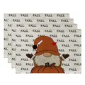 Premium linen Thanksgiving placemats featuring a fall gnome and pumpkin print, set of 4 pieces - Orange Gnome Pumpkin Style (CD22924 -62) / 32*45CM (4 Pieces/Pack)
