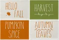 Thanksgiving linen placemat set with autumn pumpkin and maple leaf designs - Autumn Harvest English Sage Green Pumpkin Style (NG2293-4) / 32*45CM (4 Pieces/Pack)