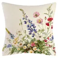 Vintage Kissenbezug mit Blumenmuster und Leinentextur für Wohnzimmer und Sofadekoration - 45x45cm / Beige Floral Stil (YM250116-12)