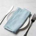 Light blue cotton slub fabric napkin with hemmed edges for table setting - 32x32cm / Light Blue