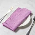 Soft purple slub cotton dinner napkin for elegant wedding and hotel table decor setting - 32x32cm (1 Piece) / Purple (CD260703-26)