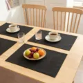 Set de sets de table noirs résistants à la chaleur pour décoration de table élégante - 1 Pièce/Paquet / Noir pur