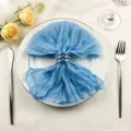 Soft sky blue Bali gauze crepe cheesecloth napkin for elegant wedding table decor - 44x44cm / Blue