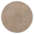 Στρογγυλό υφαντό λινό σουπλά με σπειροειδές σχέδιο ανθεκτικό στη θερμότητα για την κουζίνα - Διάμετρος 38cm / Μικτό Ξύλο (CD260709-2)