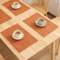 Set de table orange moderne résistant à la chaleur aspect lin pour décoration - 1 Pièce/Paquet / Mandarine